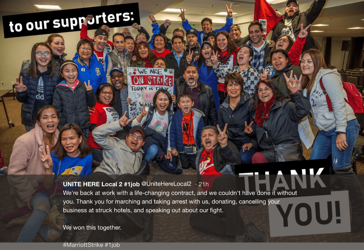 A photo featuring Unite Here workers A photo featuring Unite Here workers