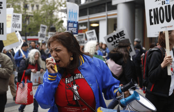 Photo from the Marriott workers march in San Francisco Photo from the Marriott workers march in San Francisco