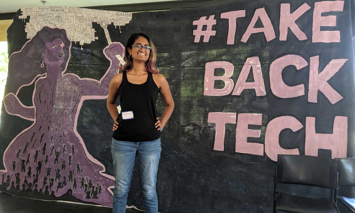 Raksha at the Take Back Tech conference Raksha at the Take Back Tech conference