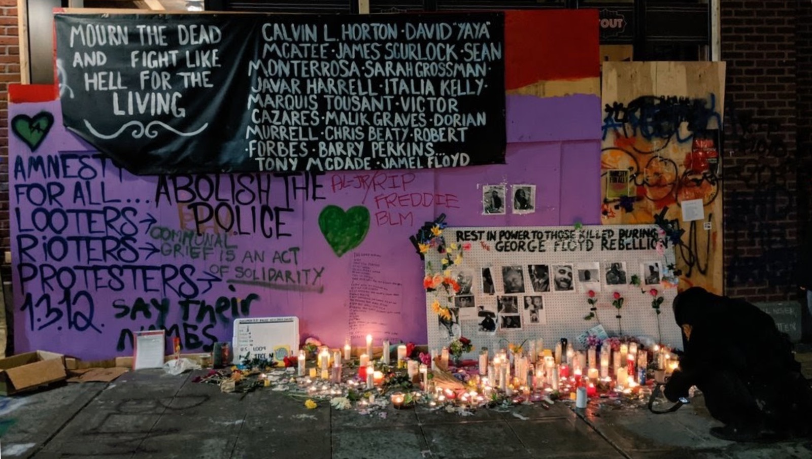 A memorial for lives lost at the hands of police A memorial for lives lost at the hands of police