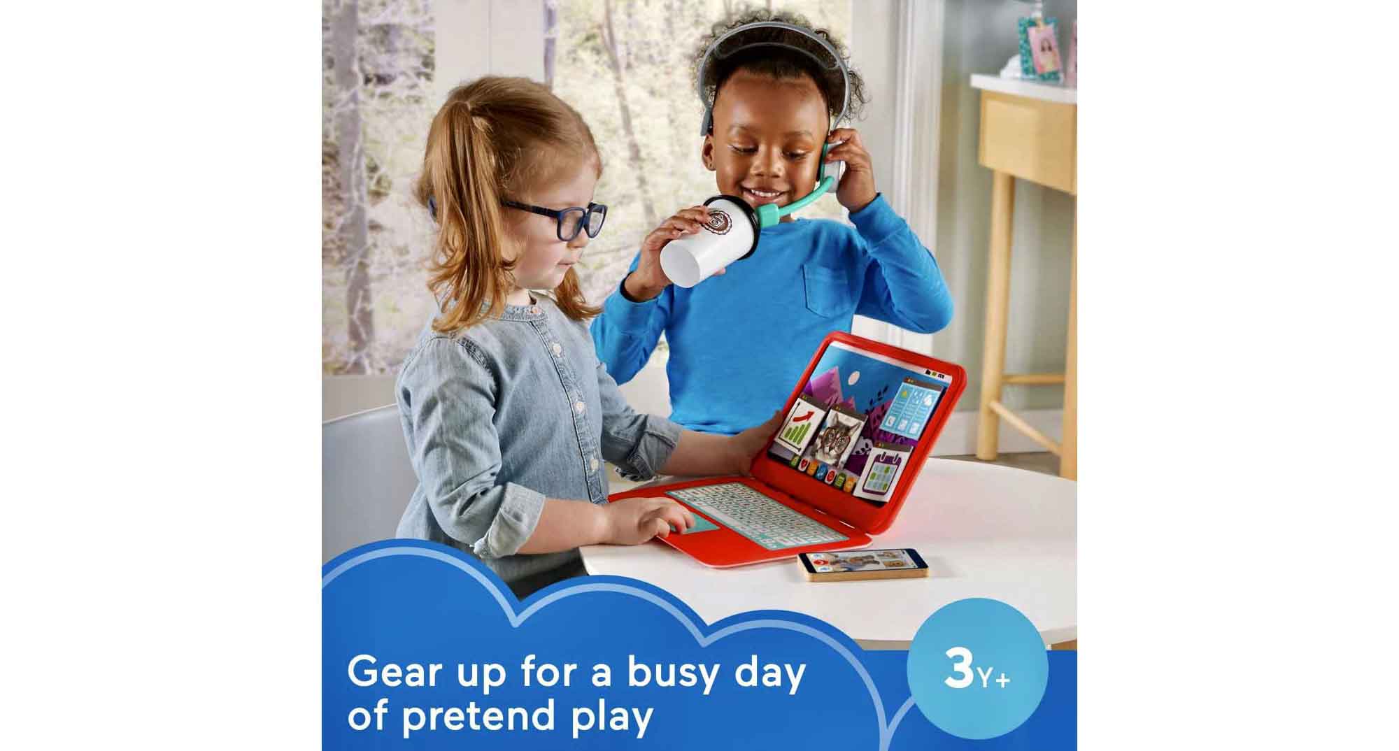 An ad for Fisher-Price My Home Office: Gear up for a busy day of pretend play An ad for Fisher-Price My Home Office: Gear up for a busy day of pretend play