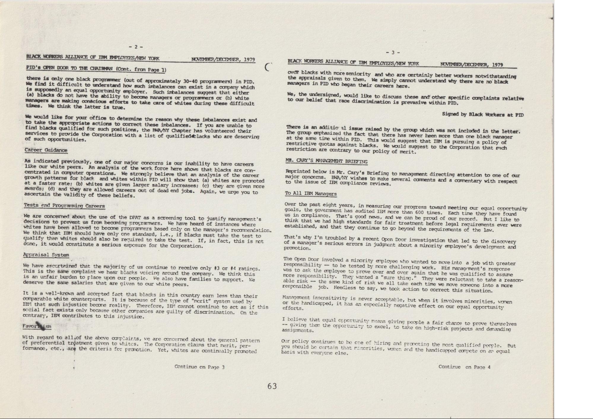 Scan of page 63 of the newsletter Scan of page 63 of the newsletter