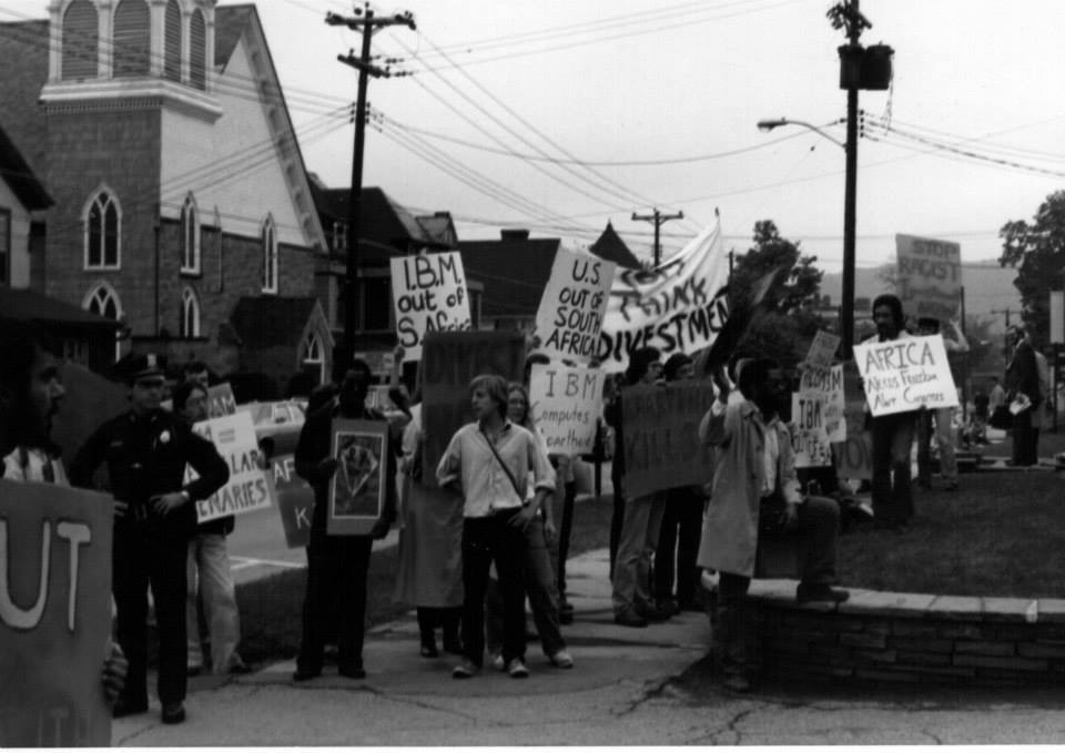 Black-and-white photograph of another anti-apartheid protest Black-and-white photograph of another anti-apartheid protest