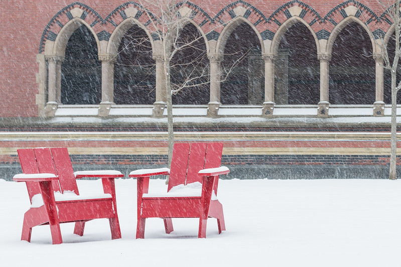 Photo of two empty chairs in the snow Photo of two empty chairs in the snow