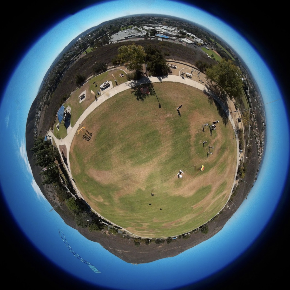 A fisheye lense photo showing a large field A fisheye lense photo showing a large field